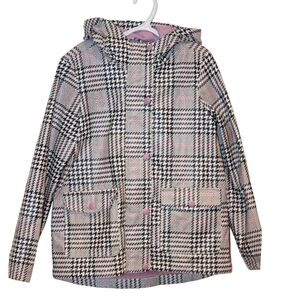Joe Fresh Kids Plaid Raincoat - Pink and Black